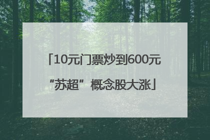 10元门票炒到600元 “苏超”概念股大涨