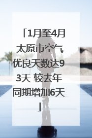 1月至4月 太原市空气优良天数达93天 较去年同期增加6天