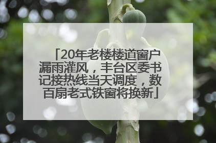20年老楼楼道窗户漏雨灌风，丰台区委书记接热线当天调度，数百扇老式铁窗将换新
