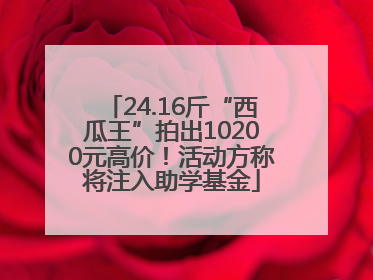 24.16斤“西瓜王”拍出10200元高价！活动方称将注入助学基金