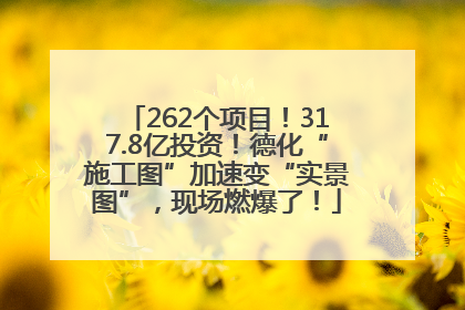 262个项目！317.8亿投资！德化“施工图”加速变“实景图”，现场燃爆了！