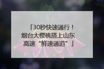 30秒快速通行！烟台大樱桃搭上山东高速“鲜速通道”