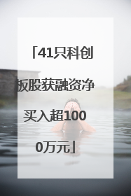 41只科创板股获融资净买入超1000万元