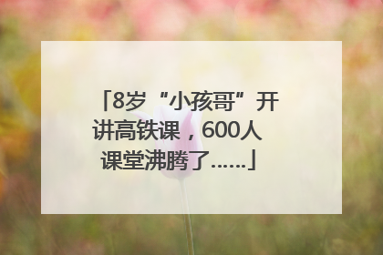 8岁“小孩哥”开讲高铁课，600人课堂沸腾了……